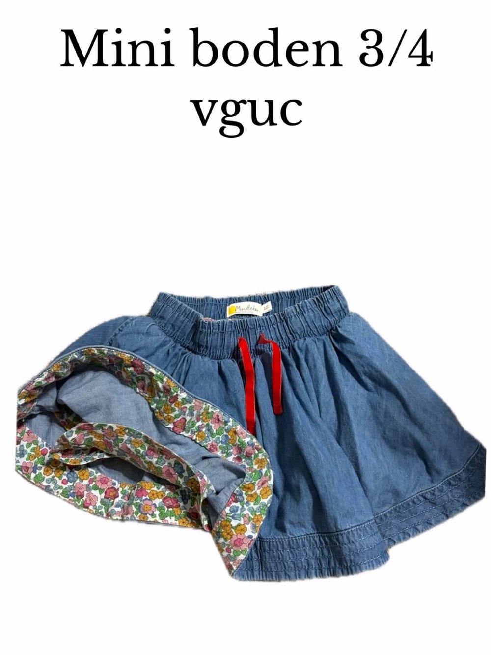 Mini boden denim skirt 3/4